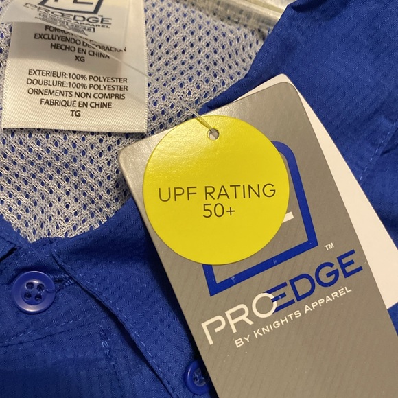 Pro Edge by Knights Apparel Men’s Jayhawks Short Sleeve Button Down Shirt - Picture 6 of 10